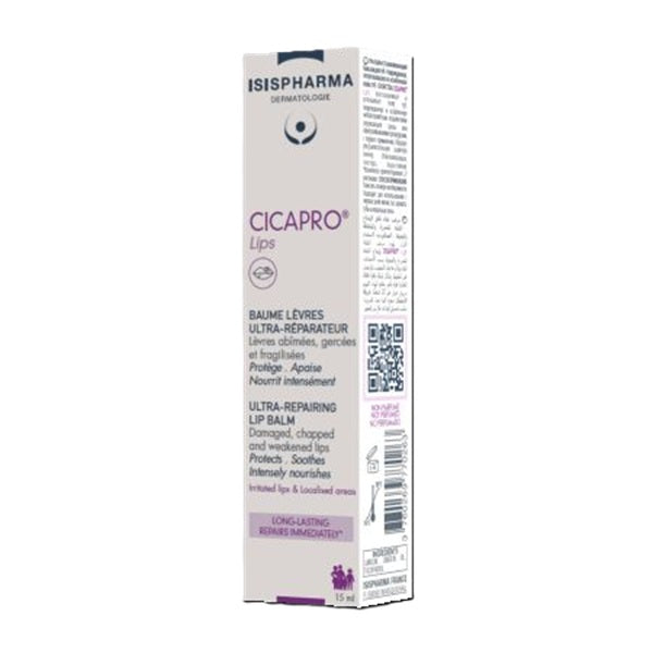 Balsam de buze reparator intensiv Cicapro Lips, 15ml - Isispharma