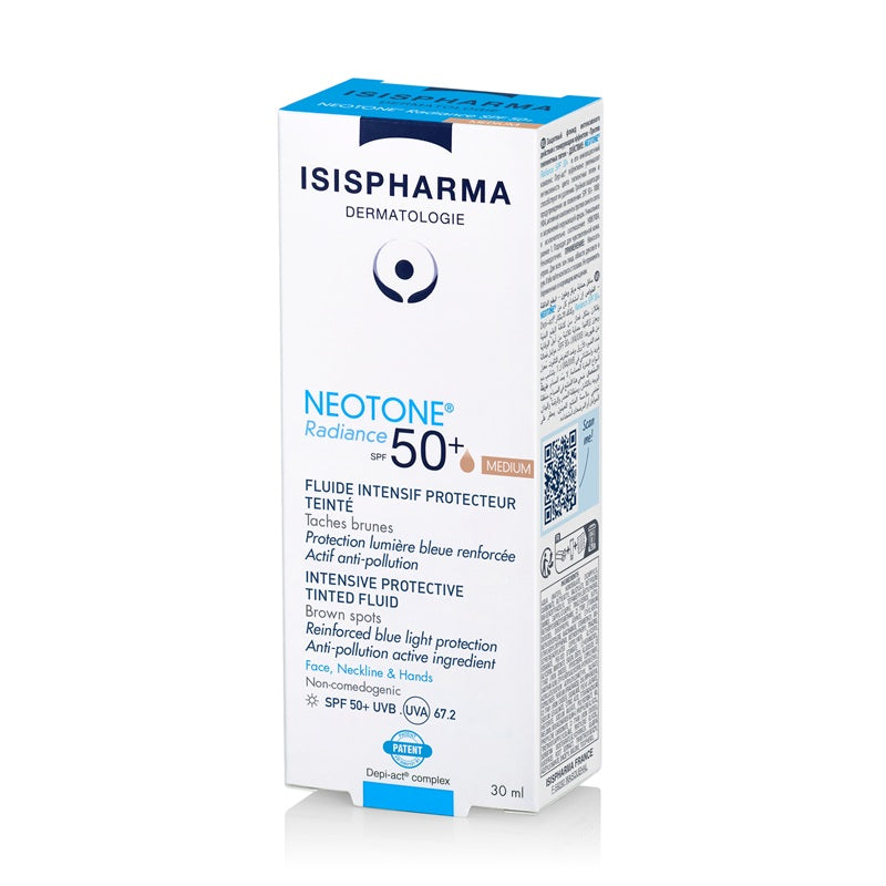 Crema depigmentanta cu fotoprotectie Neotone Radiance SPF 50+ Medium, 30ml - Isispharma