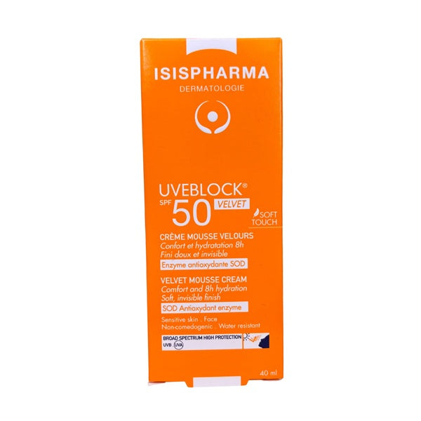 Crema spuma protectie solara Uveblock SPF 50+ Velvet, 40ml - Isispharma