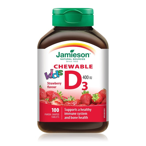 Vitamina D3 pentru Copii 400 UI, 100 comprimate masticabile-JAMI.00016