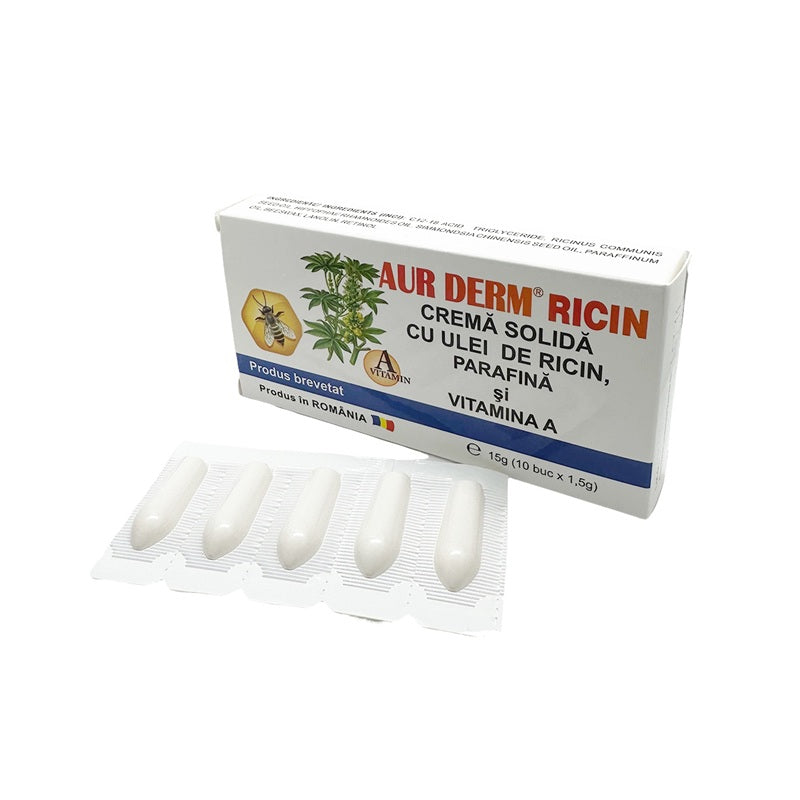 Aur d-supozitoare ricin 1,5gr*10 - Laur Med