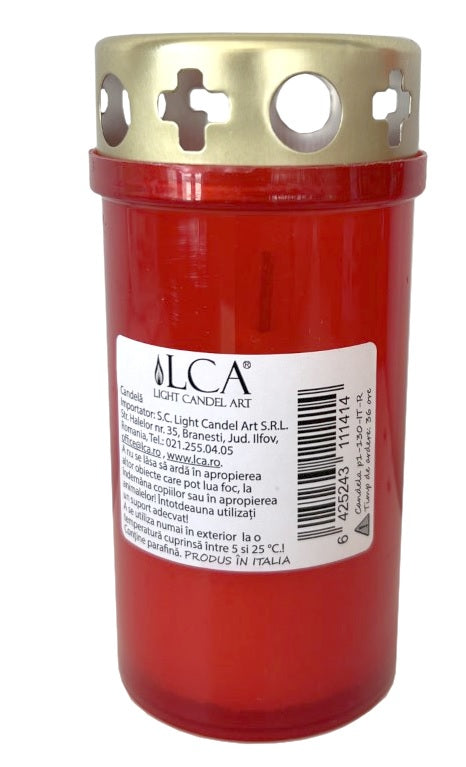 Candela cu capac 36h rosu - Light Candel Art