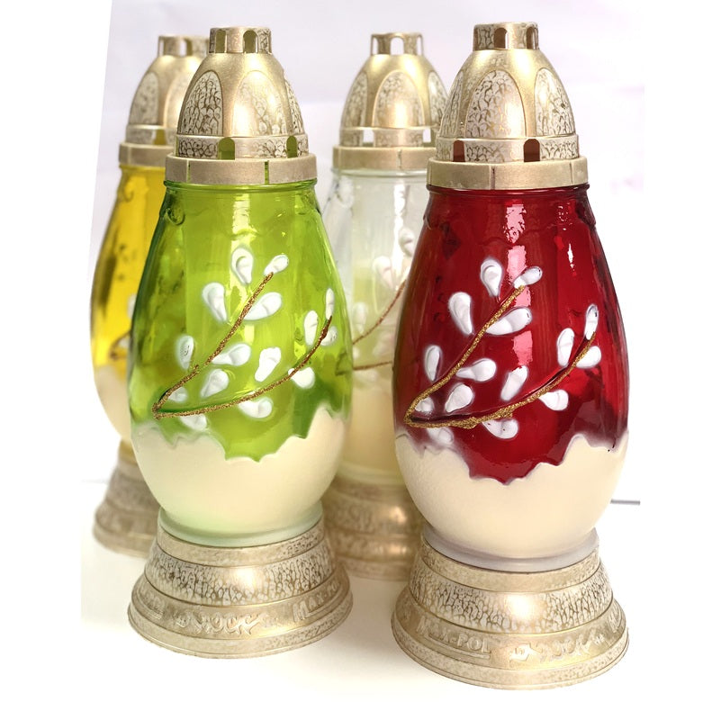 Candela din sticla ou pictata manual - Light Candel Art