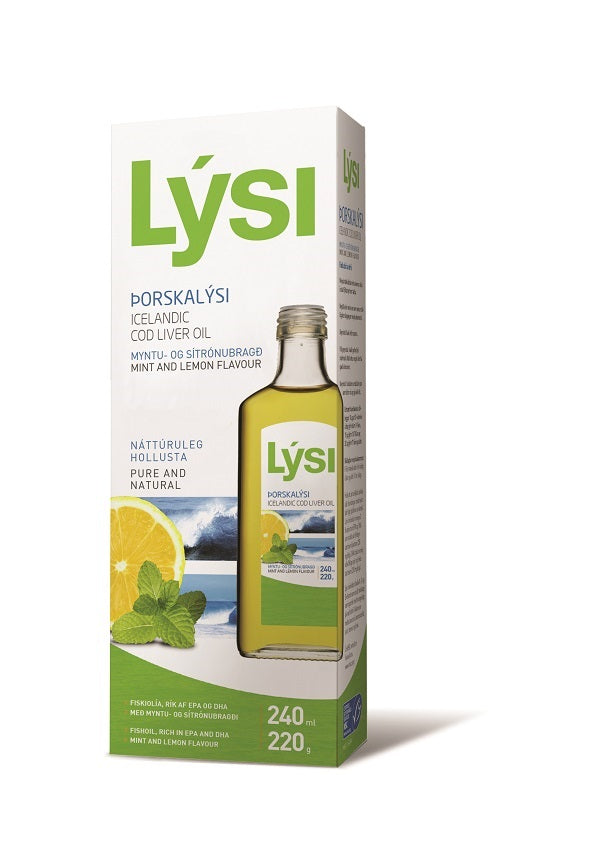 Ulei din ficat de cod lamaie+menta 240ml - Lysi