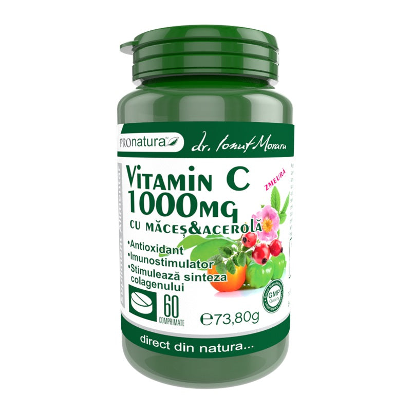 Vitamina c 1000mg maces&acerola-zmeura 60cpr - Medica