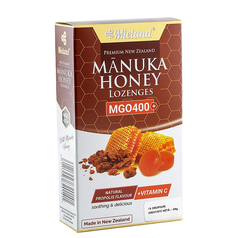 Dropsuri miere manuka propolis vit.c 15 buc - Mieland
