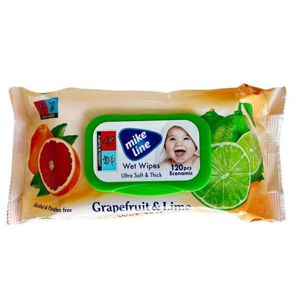 Servetele umede cu capac grapefruit&lime economic 120buc - Mike Line