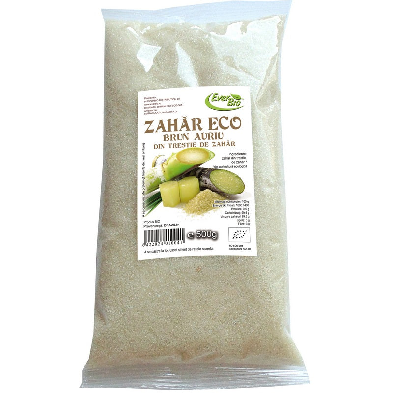 Zahar brun auriu trestie zahar 500gr (bio) - Everbio