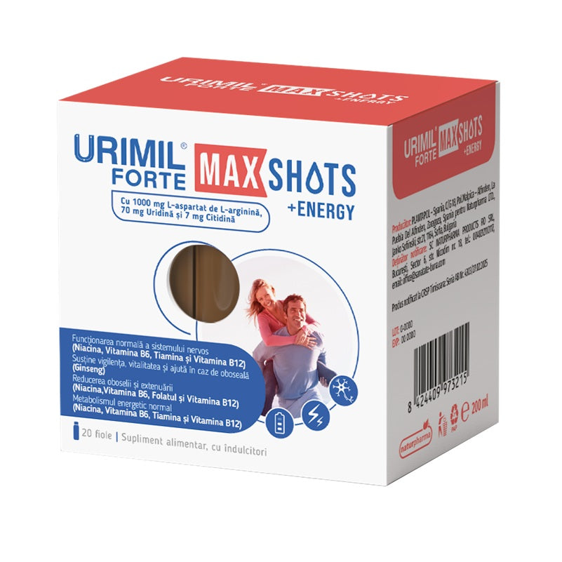 Urimil forte max shots+energy 10ml*20fiole buvabile - Naturpharma