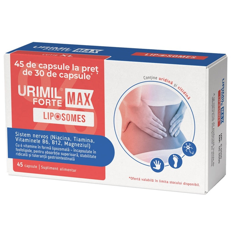 Pachet Urimil Forte Max Liposomal, 30 capsule + 15 capsule Cadou - Naturpharma