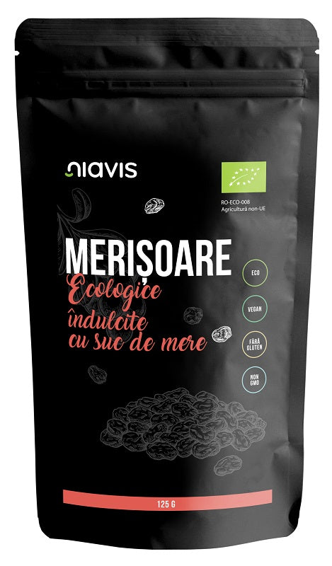 Merisoare indulcite cu suc de mere eco 125gr - Niavis