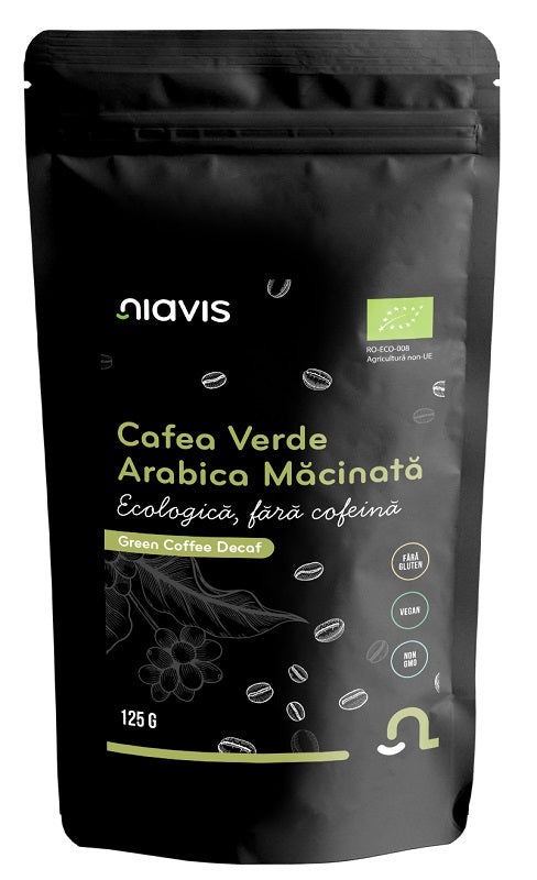 Cafea Verde Arabica Macinata Fara Cofeina Bio, 125 g-NIAV.00154