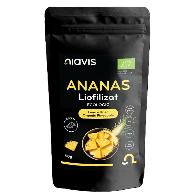 Ananas Bio Liofilizat Bucăți, 50g – NIAVIS