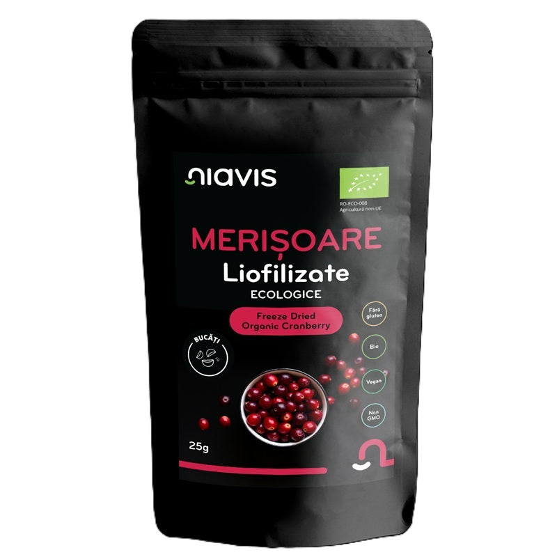 Merișoare Bio Liofilizate Bucăți, 25g – NIAVIS