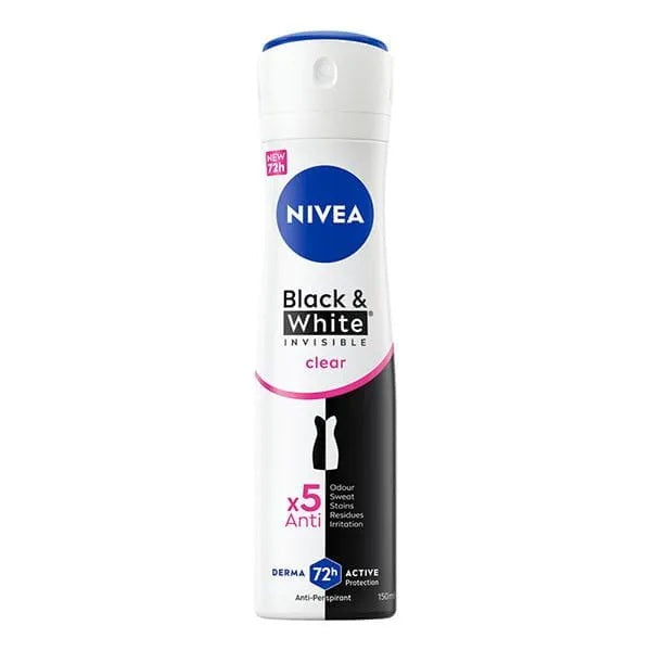 Antiperspirant black&white invisible clear spray 150ml - Nivea