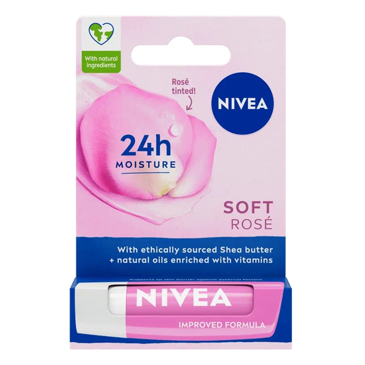 Balsam buze hranitor soft rose 4,8g/5,5ml - Nivea