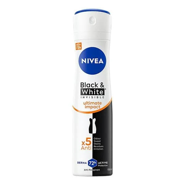 Antiperspirant black&white invisible ultimate impact spray 150ml - Nivea