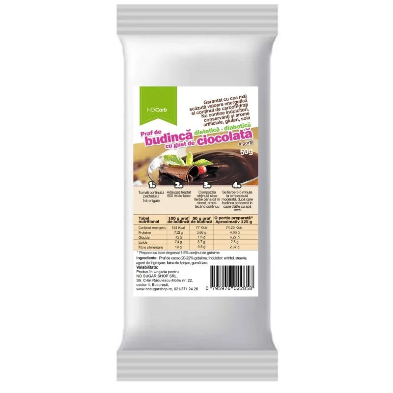 Budinca cu cacao si faina konjac 50gr - No Sugar Shop