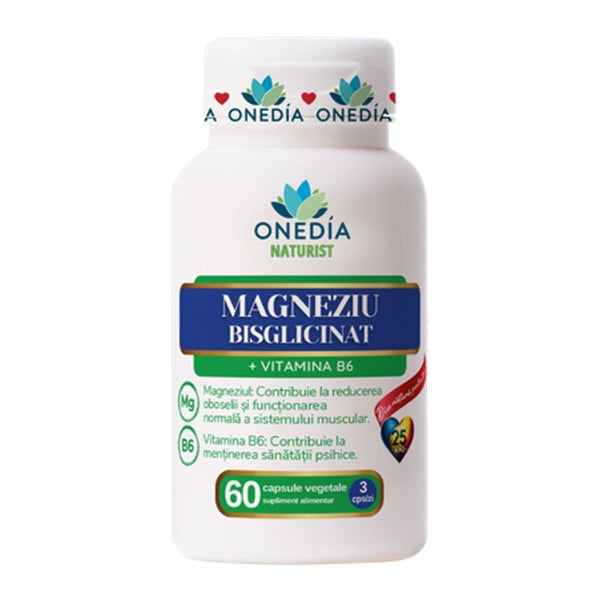 magneziu bisglicinat+vitamina b6 60cps vegetale - Onedia