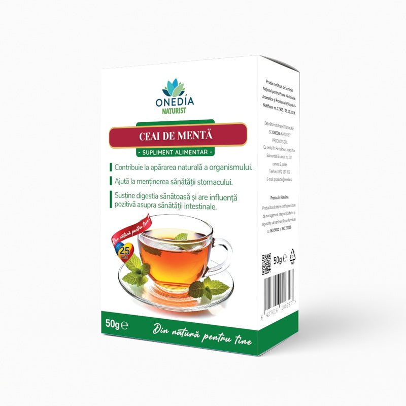 Ceai de menta frunze 50gr -  Onedia