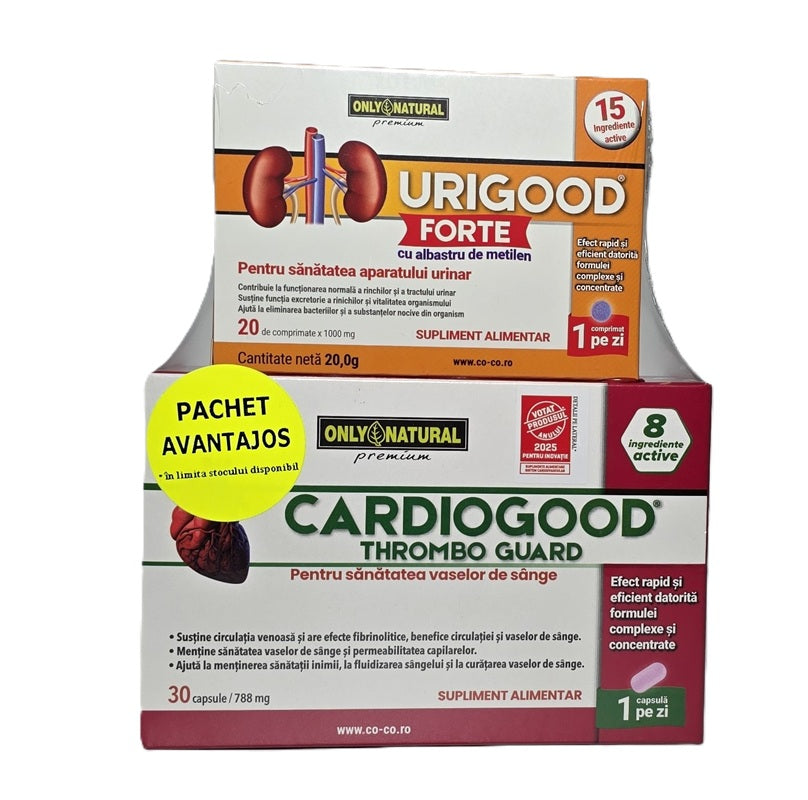Cardiogood thrombo guard 30cps + urigood forte 1000mg 20cpr pch - Only Natural
