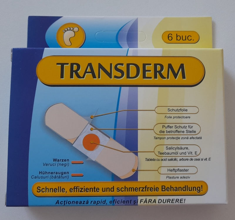 Plasturi pentru negi & bataturi Transderm, 6 bucati/cutie-OPTI.00011