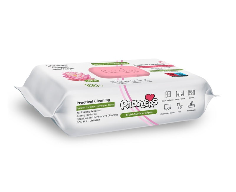Servetele umede multisuprafete cu bicarbonat si otet, Lotus Flower, 100 buc – Paddlers