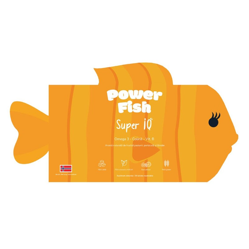 Super IQ pentru fete, 30 comprimate masticabile - Powerfish