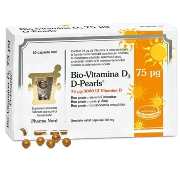Bio-vitamina d3 d-pearls 3000ui 75mcg 80cps - Pharma Nord