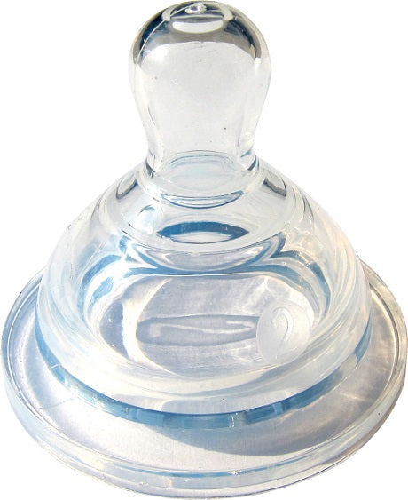 Tetina silicon rotunda curgere medie gat larg 3-6luni 2buc/set - Primii Pasi