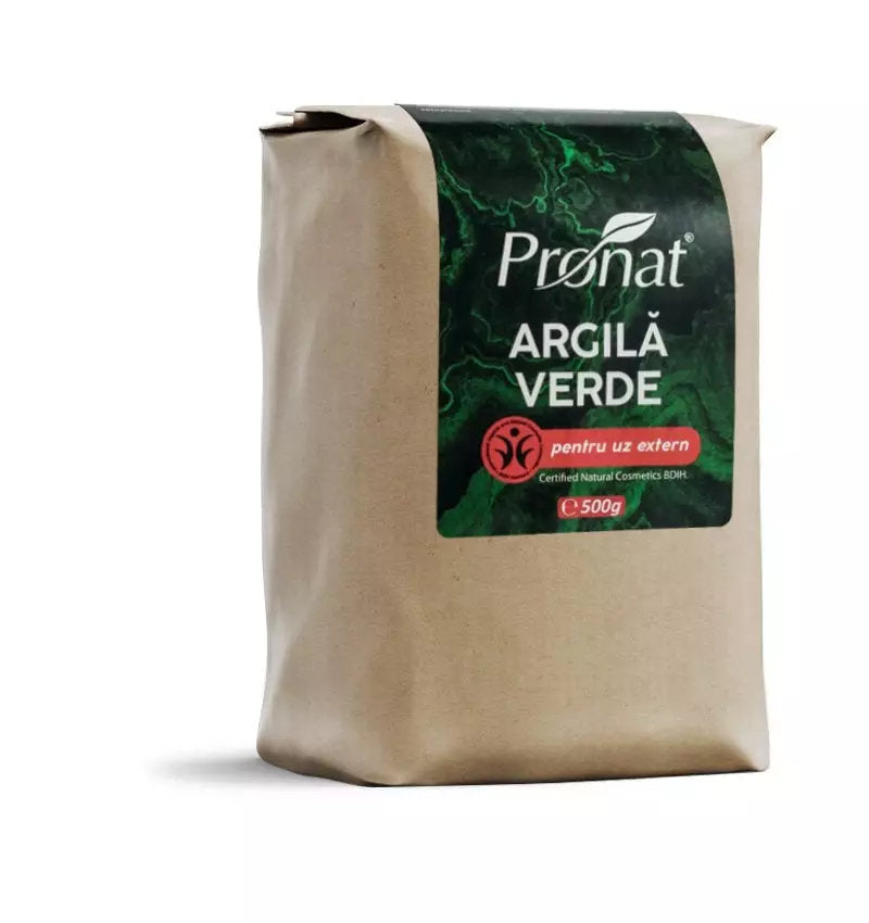 Argila verde pulbere uz.extern 500gr - Pronat