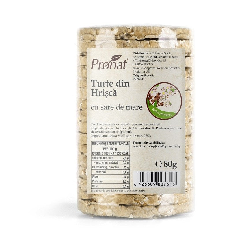 Turte hrisca sare de mare 80gr - Pronat
