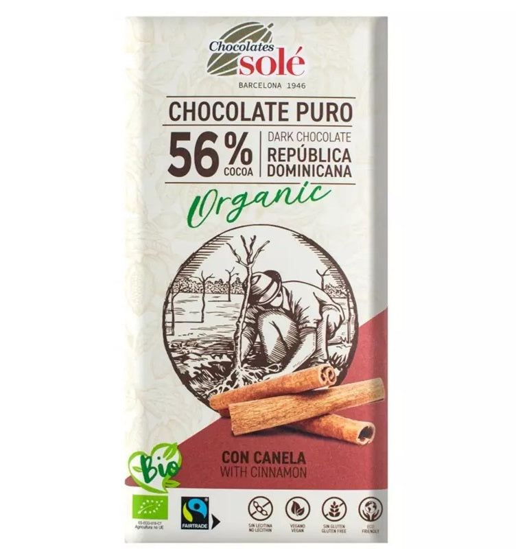 Ciocolata neagra 56%cacao cu scortisoara eco 100gr - Pronat