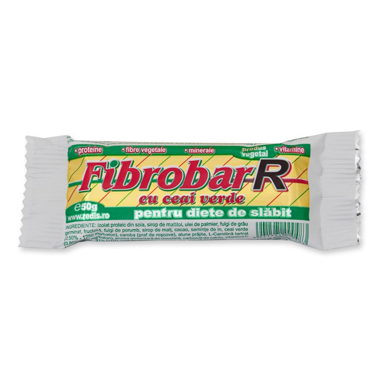 Fibrobar baton pentru slabit cu ceai verde, 50 gr-REDI.00030