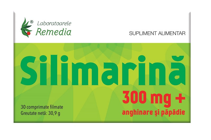 Silimarina 300mg anghinare papadie 30cpr filmate - Remedia