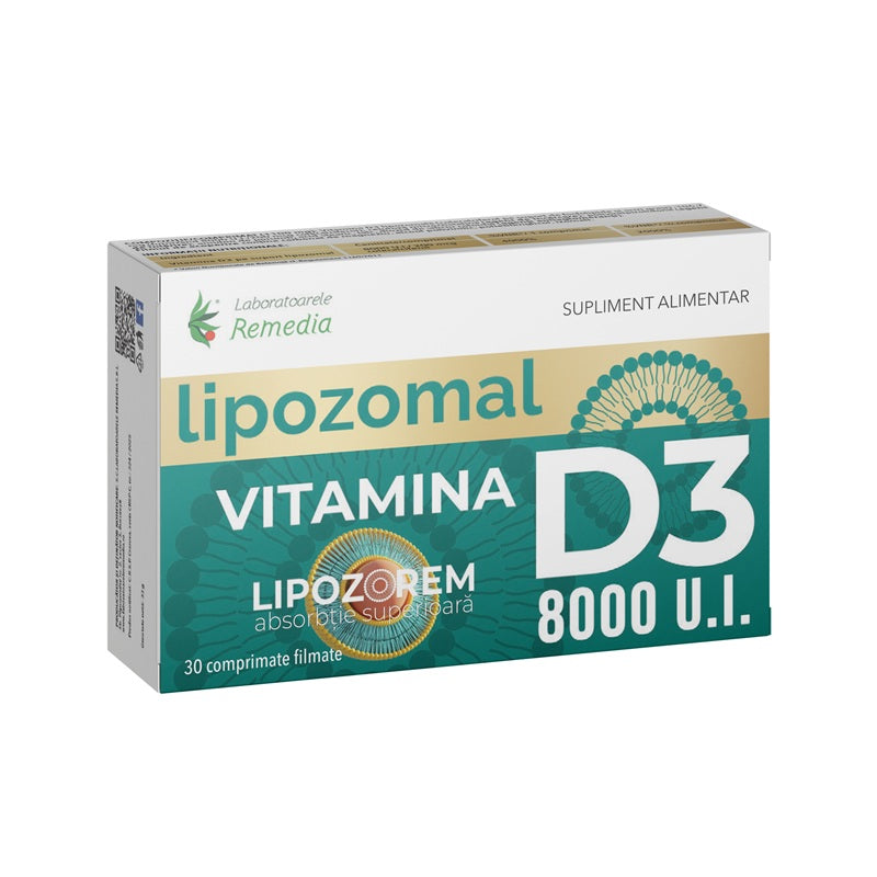 Vitamina D3 Lipozomala 8000 UI, 30 comprimate - Remedia