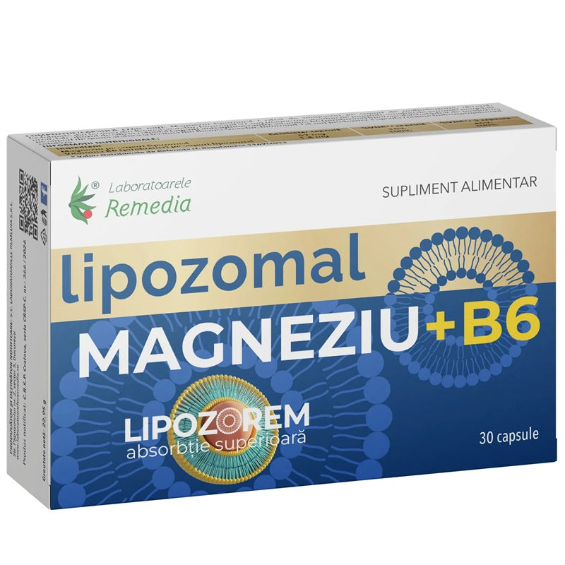 Magneziu + B6 lipozomal 30 capsule – Remedia