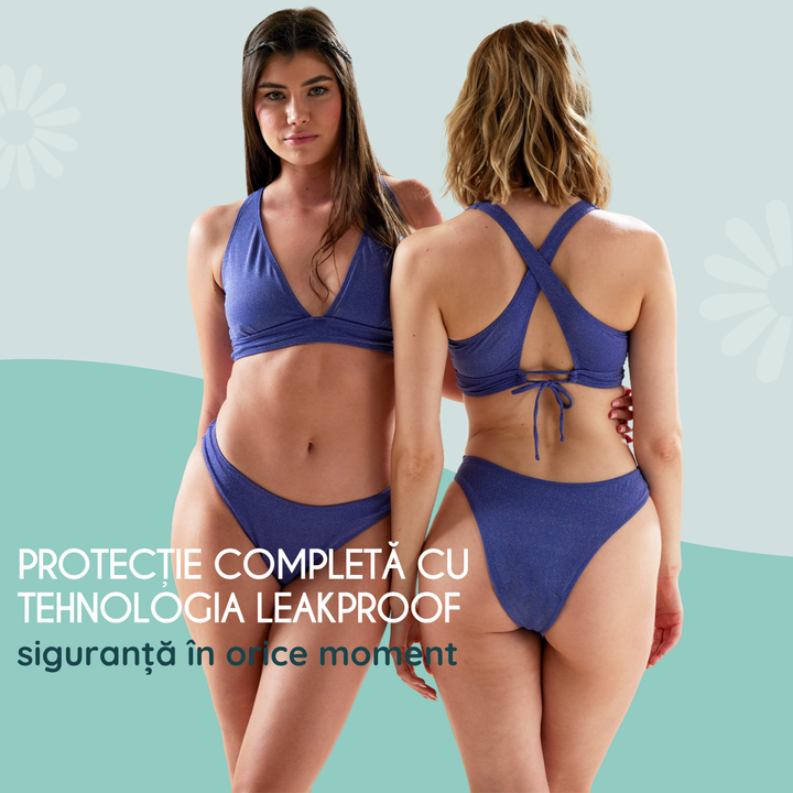 Slip menstrual protectie UV30+ absorbtie moderata Galaxy violet - FemiEko