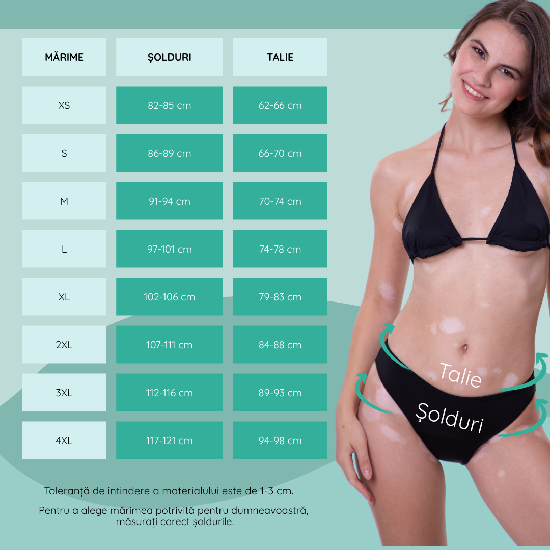 Slip menstrual pentru inot, protectie UV30+ absorbtie moderata Maja negru - FemiEko