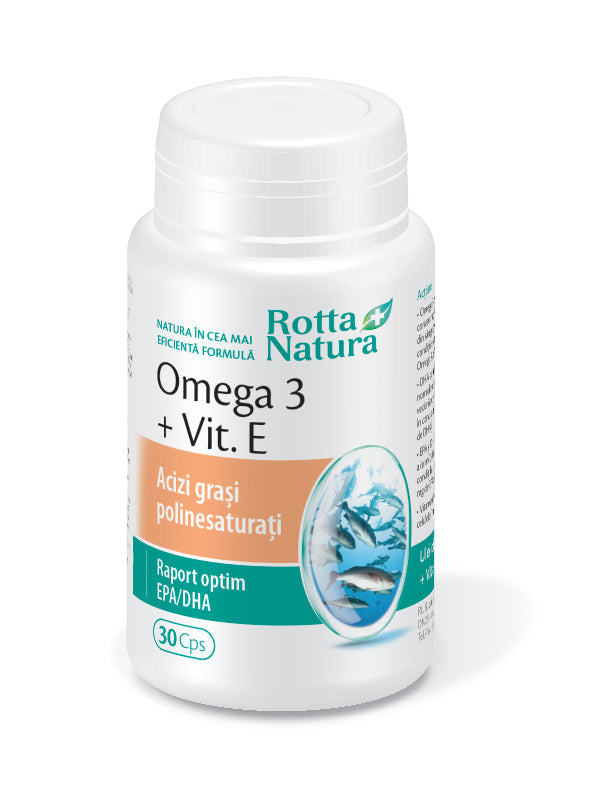 Omega 3 1000 mg + Vitamina E, 30 cps-ROTT.00055
