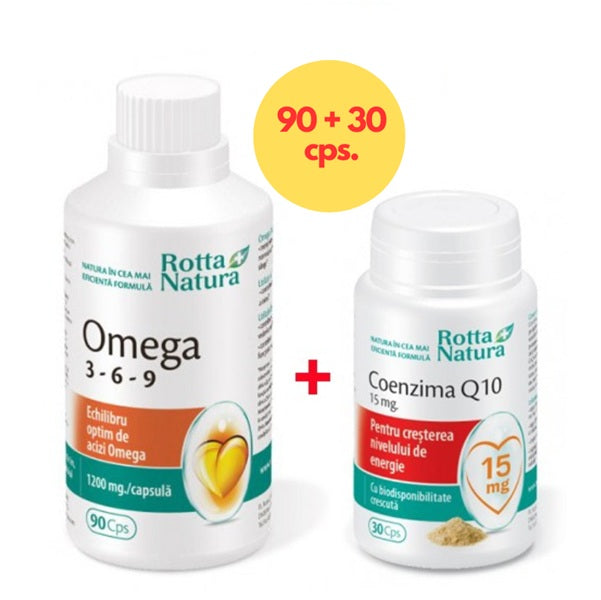 Omega 3-6-9 90cps + coenzima q10 15mg 30cps pch - Rotta Natura