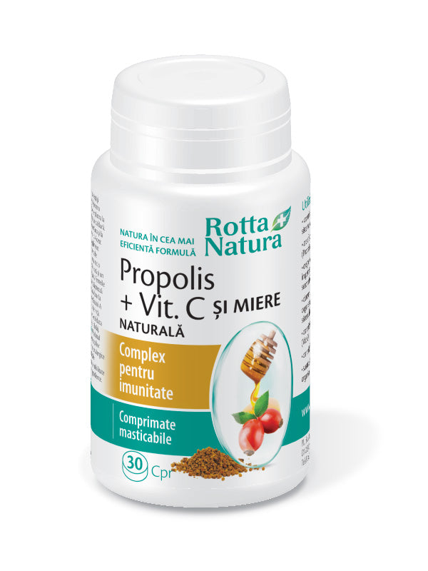 Propolis + Vitamina C naturala + Miere, 30 cpr masticabile-ROTT.00192