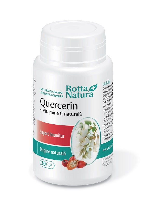 Quercitin + Vitamina C naturala, 30 cps-ROTT.00219