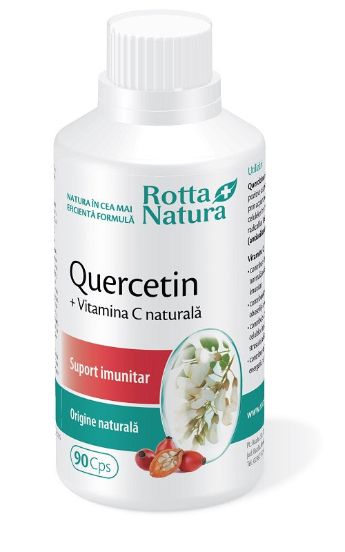 Quercitin + Vitamina C naturala, 90 cps-ROTT.00220