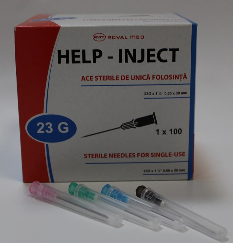Ace seringa g23 0,60*30mm albastru - Roval Med