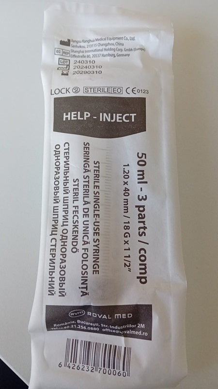 Seringa 50ml cu filet si ac - Roval Med