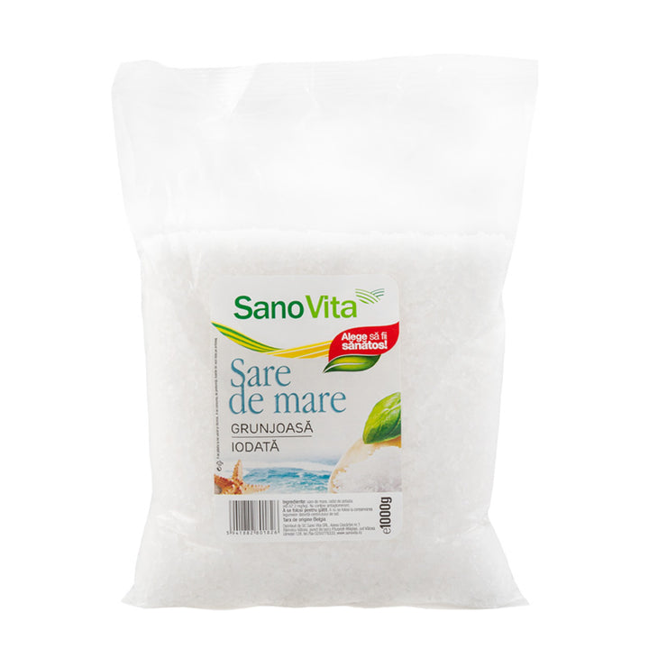 Sare de mare grunjoasa iodata, 1 kg-SANO.00059