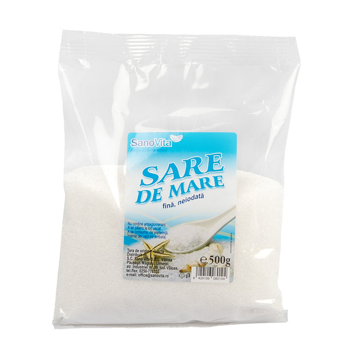 Sare de mare fina neiodata, 500 gr-SANO.00108