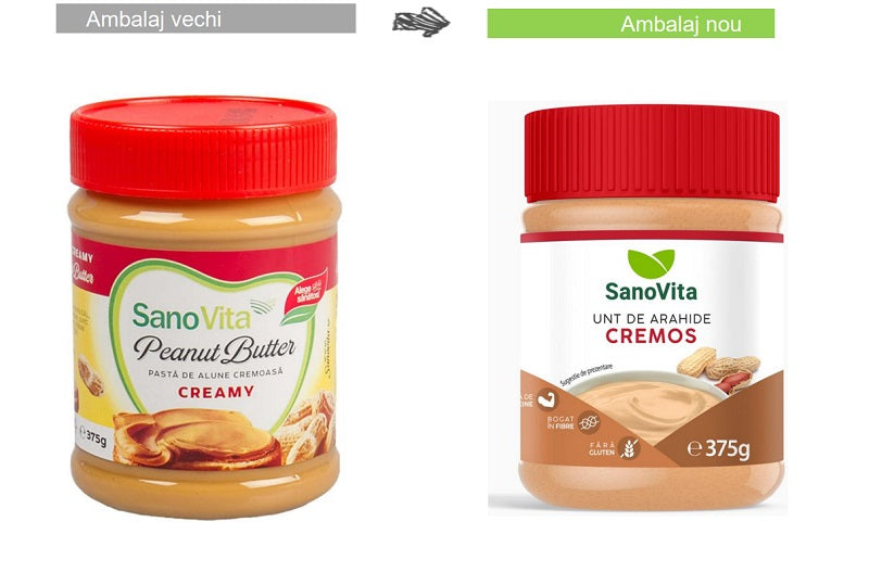Unt de alune-pasta alune cremoasa 375gr - Sano Vita