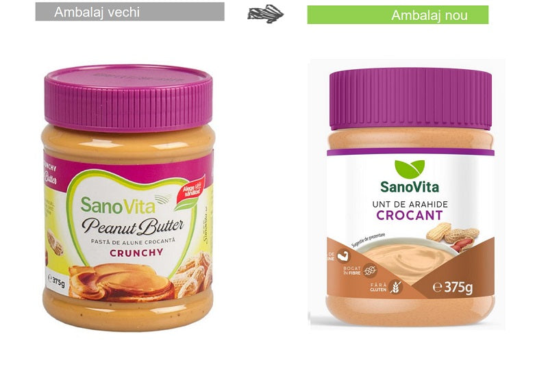 Unt de alune-pasta alune crocanta 375gr - Sano Vita